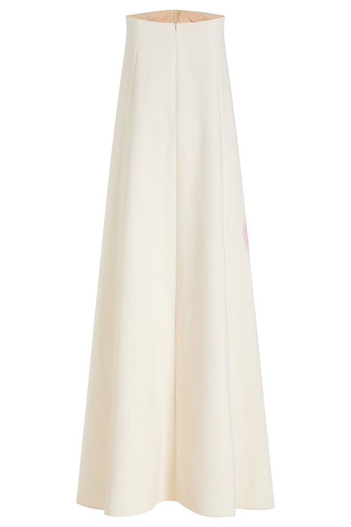 Dorothy trägerloses Satin-Maxikleid mit Blumenprint – KYMA