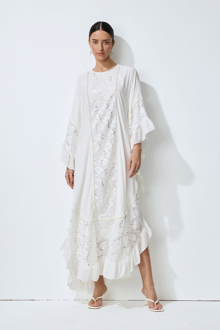 Kimono-Ärmel mit Rüschenmanschetten - KYMA