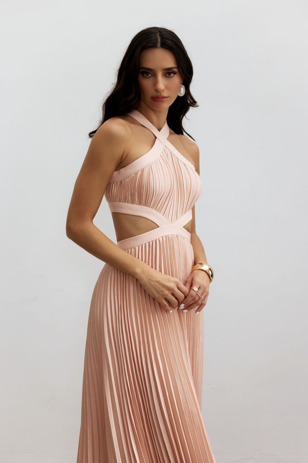 Eliza Plissiertes Cutout Maxikleid im Freien - KYMA