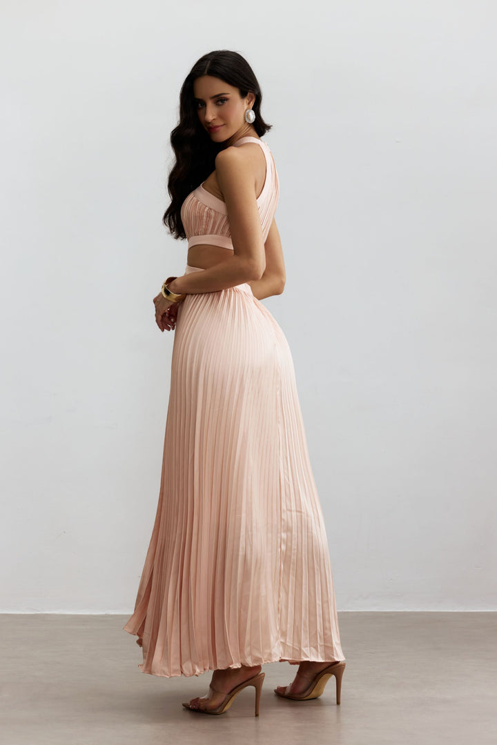 Eliza Plissiertes Cutout Maxikleid lässig - KYMA