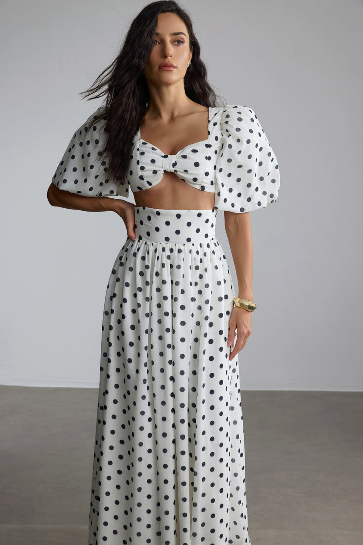 Ellie Polka Dot Rock-Set Ärmel Detail