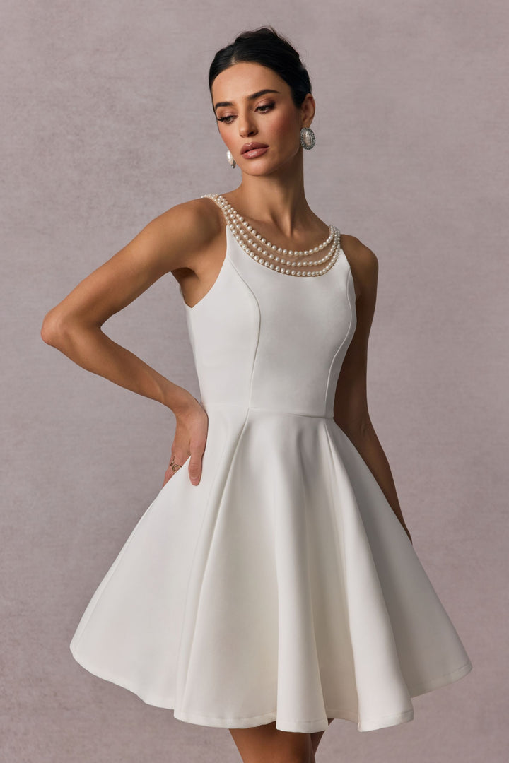 Esther Perlenverziertes Mini-Kleid mit offenem Rücken - KYMA