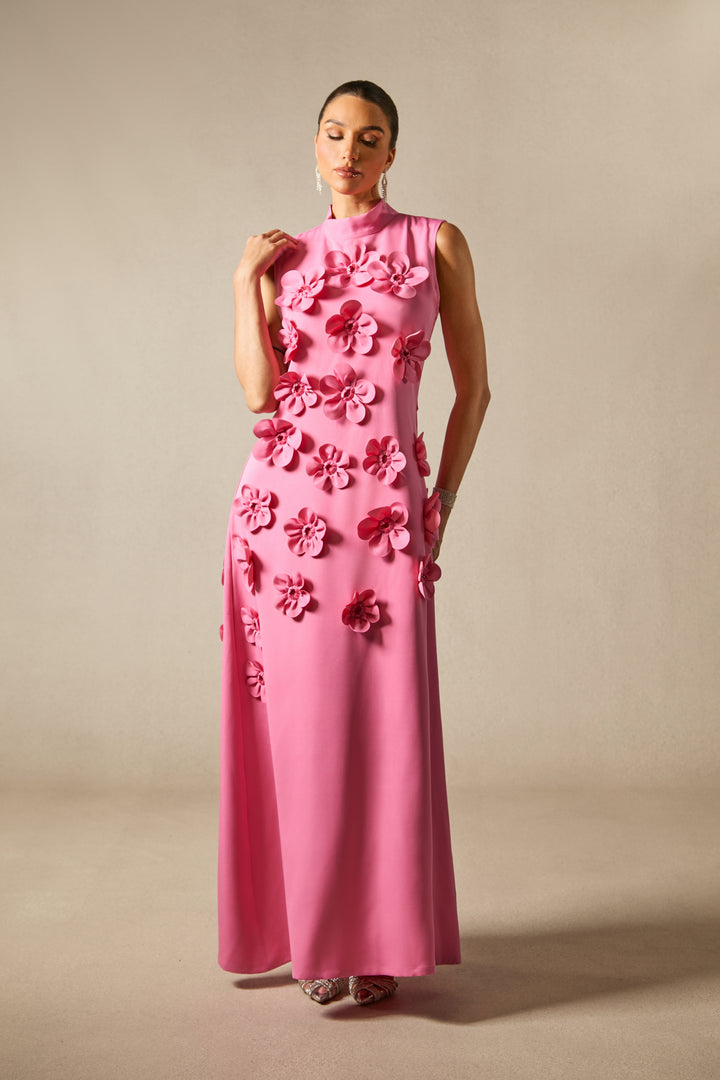 Ethel Maxikleid mit Stehkragen
