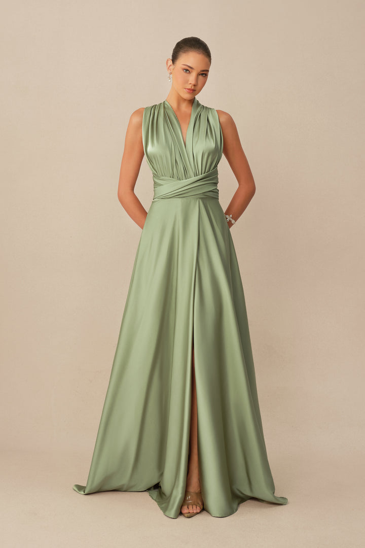 Hoher Schlitz am Maxikleid - KYMA