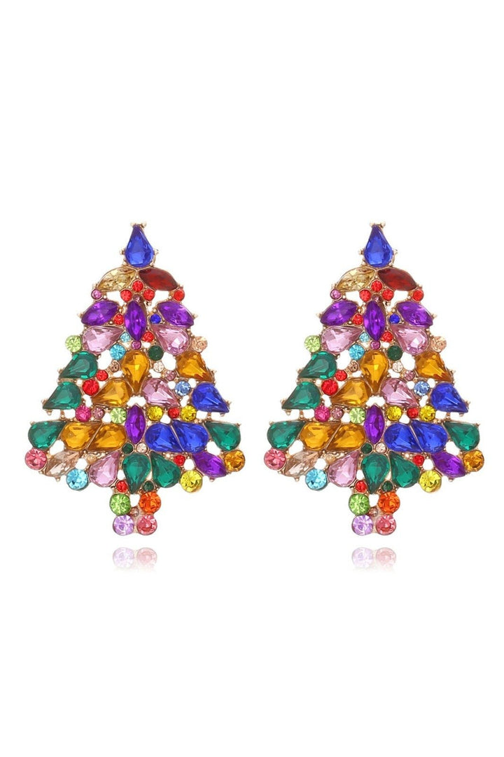 Funkelnde Weihnachtsbaum-Ohrstecker mit Strass - KYMA