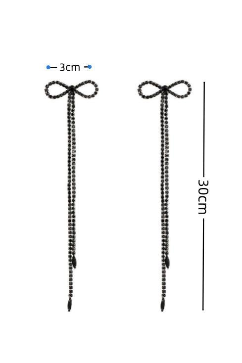Diamante Bowknot Quasten-Ohrringe - KYMA - Detailaufnahme des Verschlusses