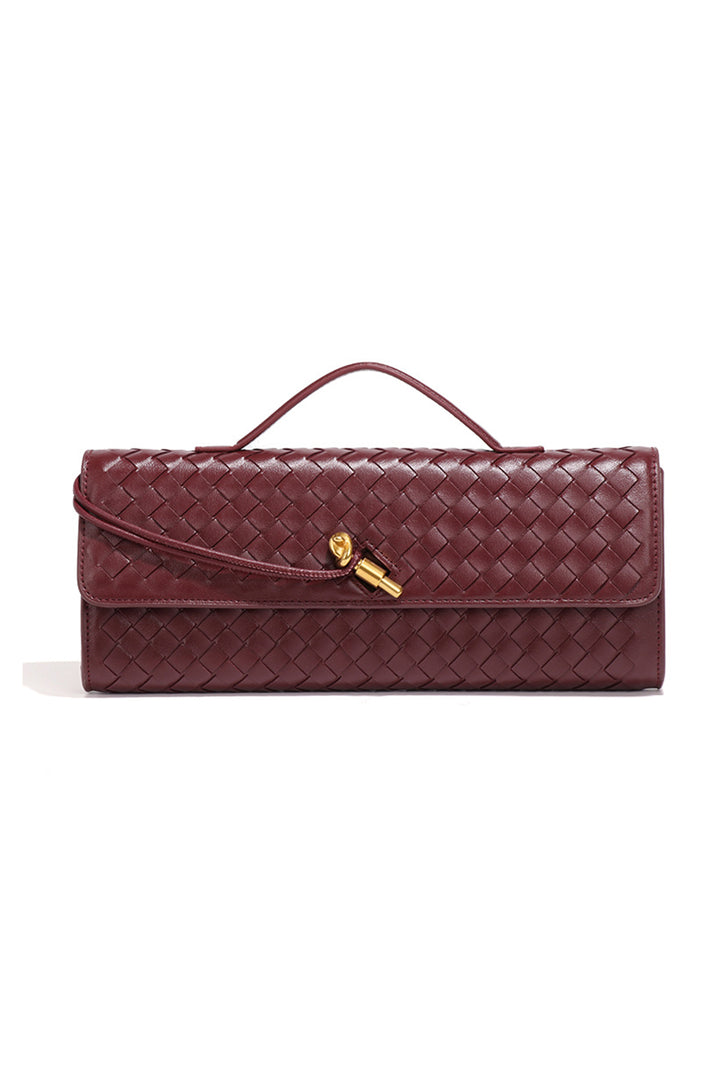 Gewebte Leder Clutch Tasche aus PU-Leder - KYMA