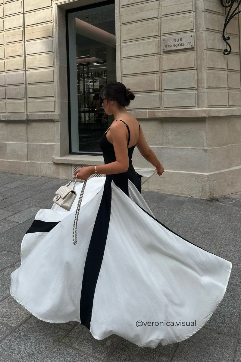 Griselda eleganter Maxikleid mit Farbblock für Damen - Abendmode - KYMA