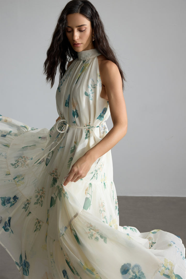 Sommerliches Maxikleid für Damen mit Blumenmuster