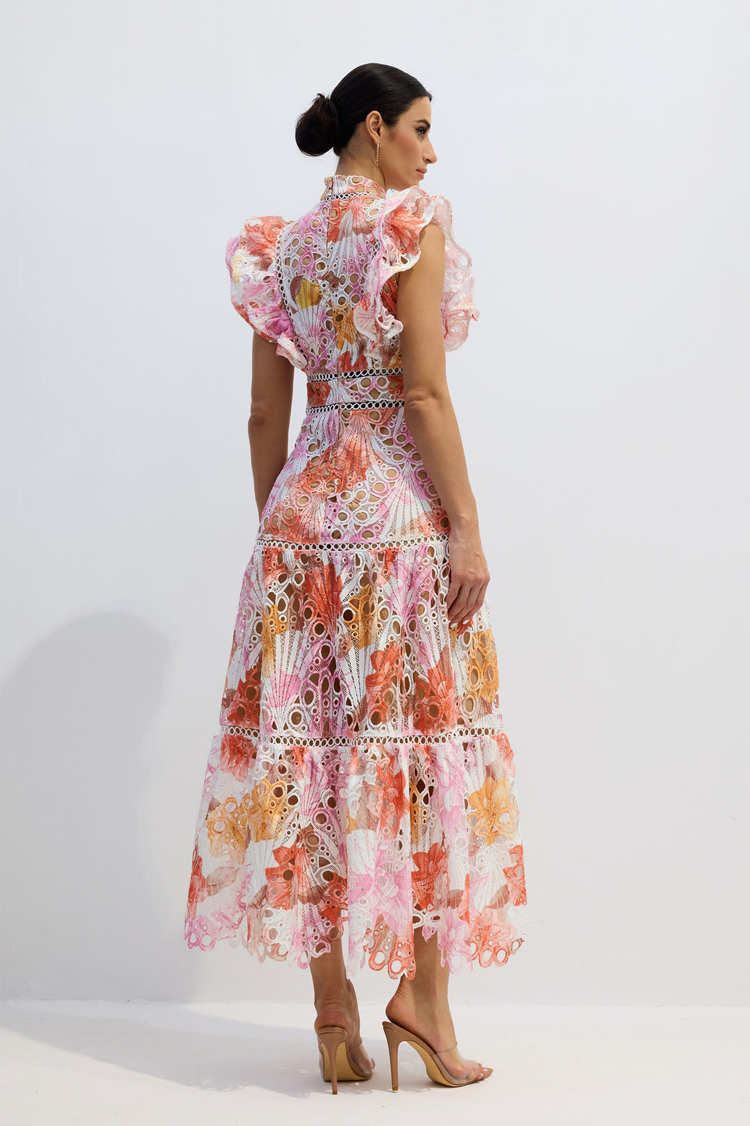 Hilda Maxi-Kleid mit Spitze und Stickerei Silhouette - KYMA