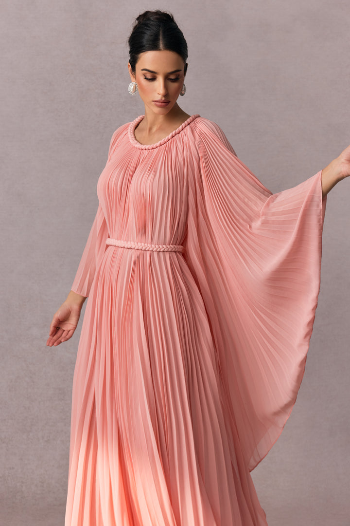 Laura Fledermausärmel Plissiertes Maxikleid - KYMA