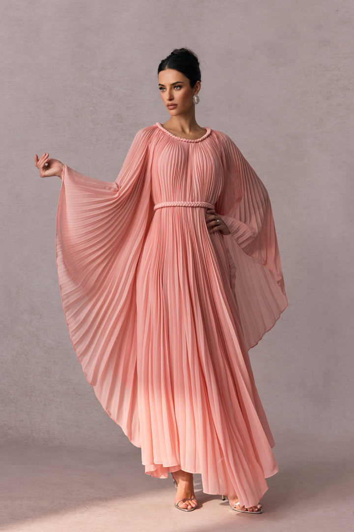 Laura Fledermausärmel Plissiertes Maxikleid - KYMA
