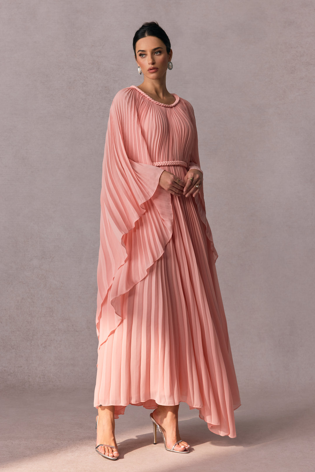 Laura Fledermausärmel Plissiertes Maxikleid - KYMA