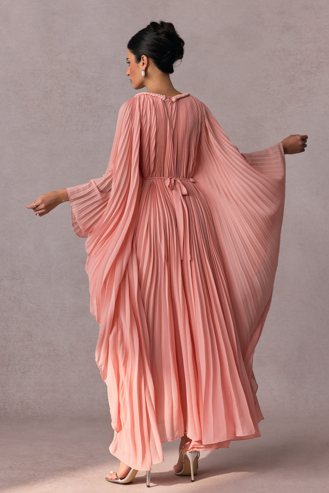 Laura Fledermausärmel Plissiertes Maxikleid - KYMA