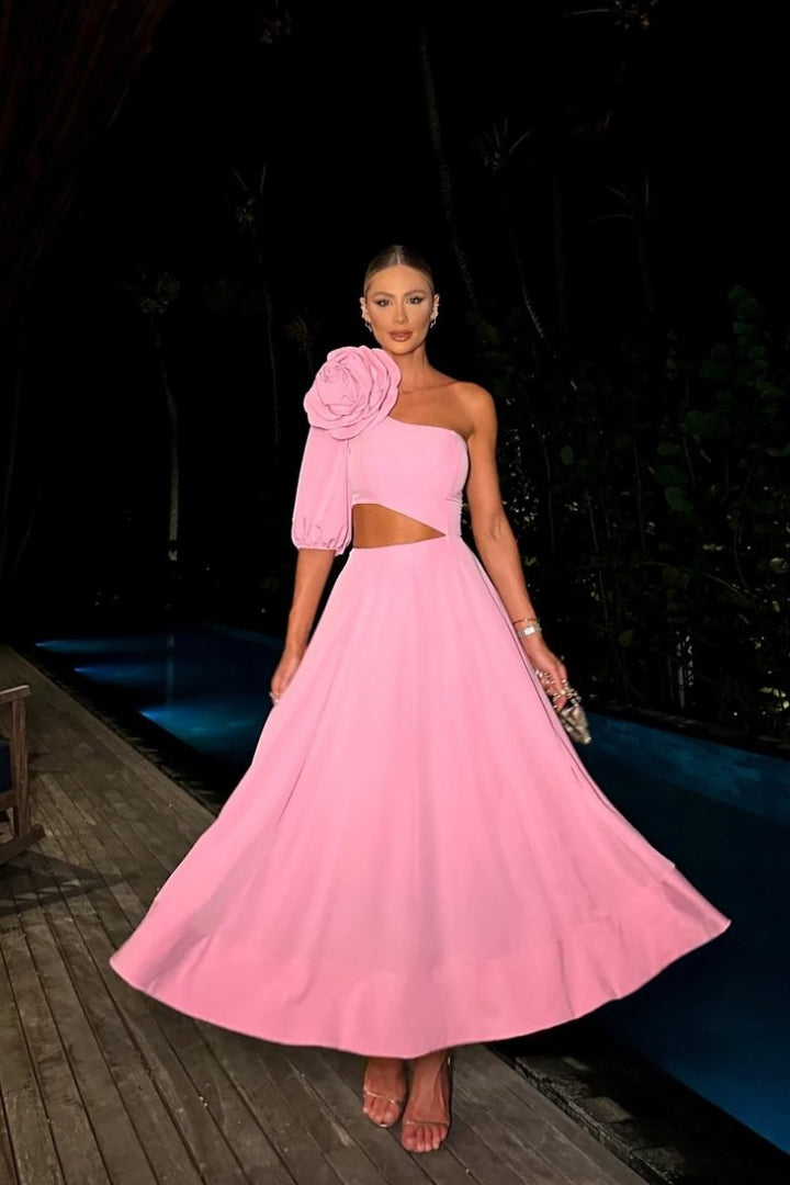Lea Midikleid mit Blumen-Cut-Outs im Detail - KYMA