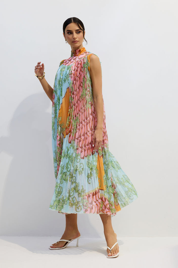 Das Martha Print Midi-Kleid in voller Länge – KYMA