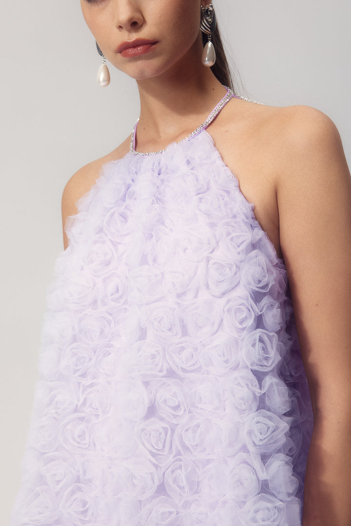 Kyma Sommerkleid mit neckholder und Blumenapplikation