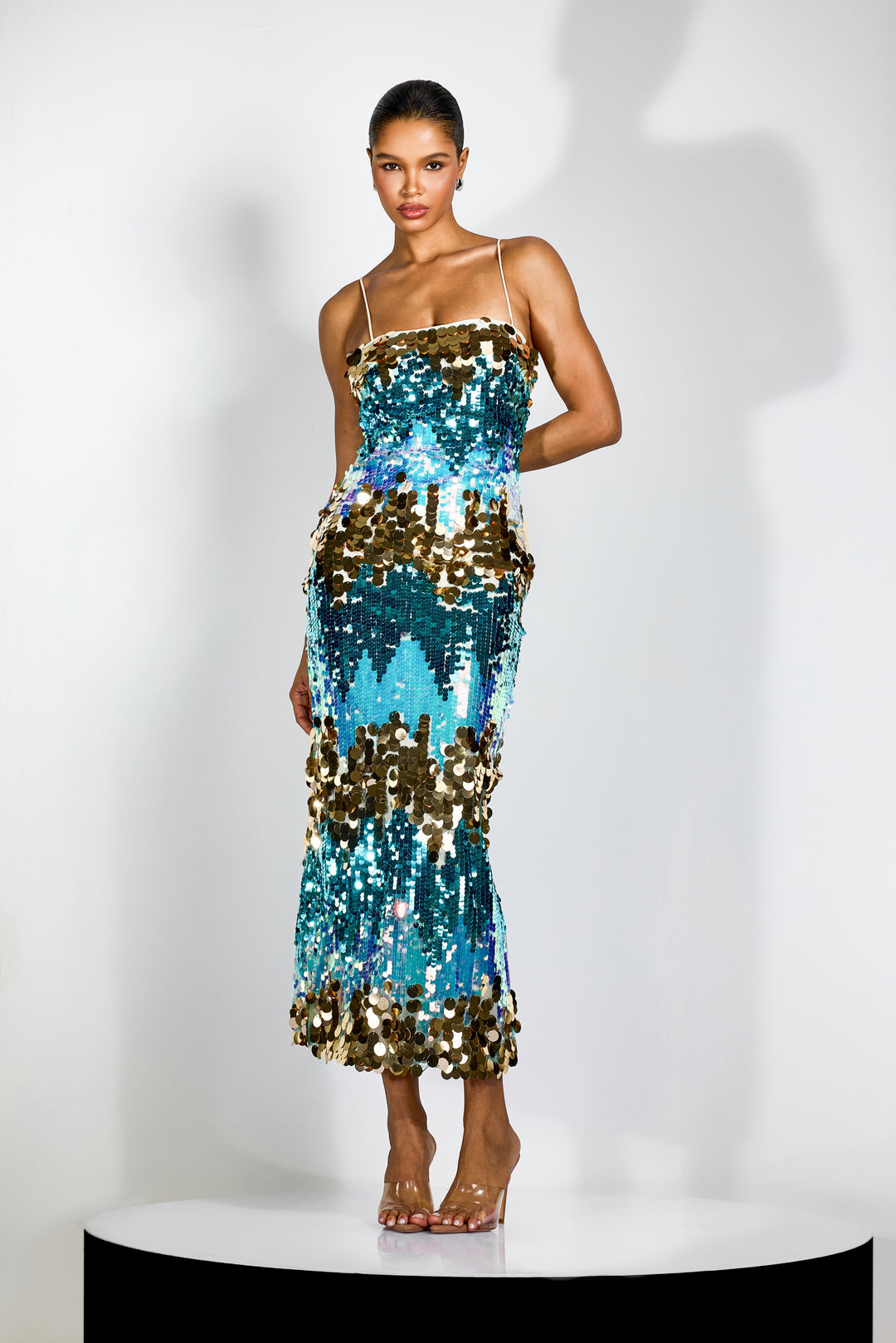 Moira Pailletten Cami Maxi-Kleid