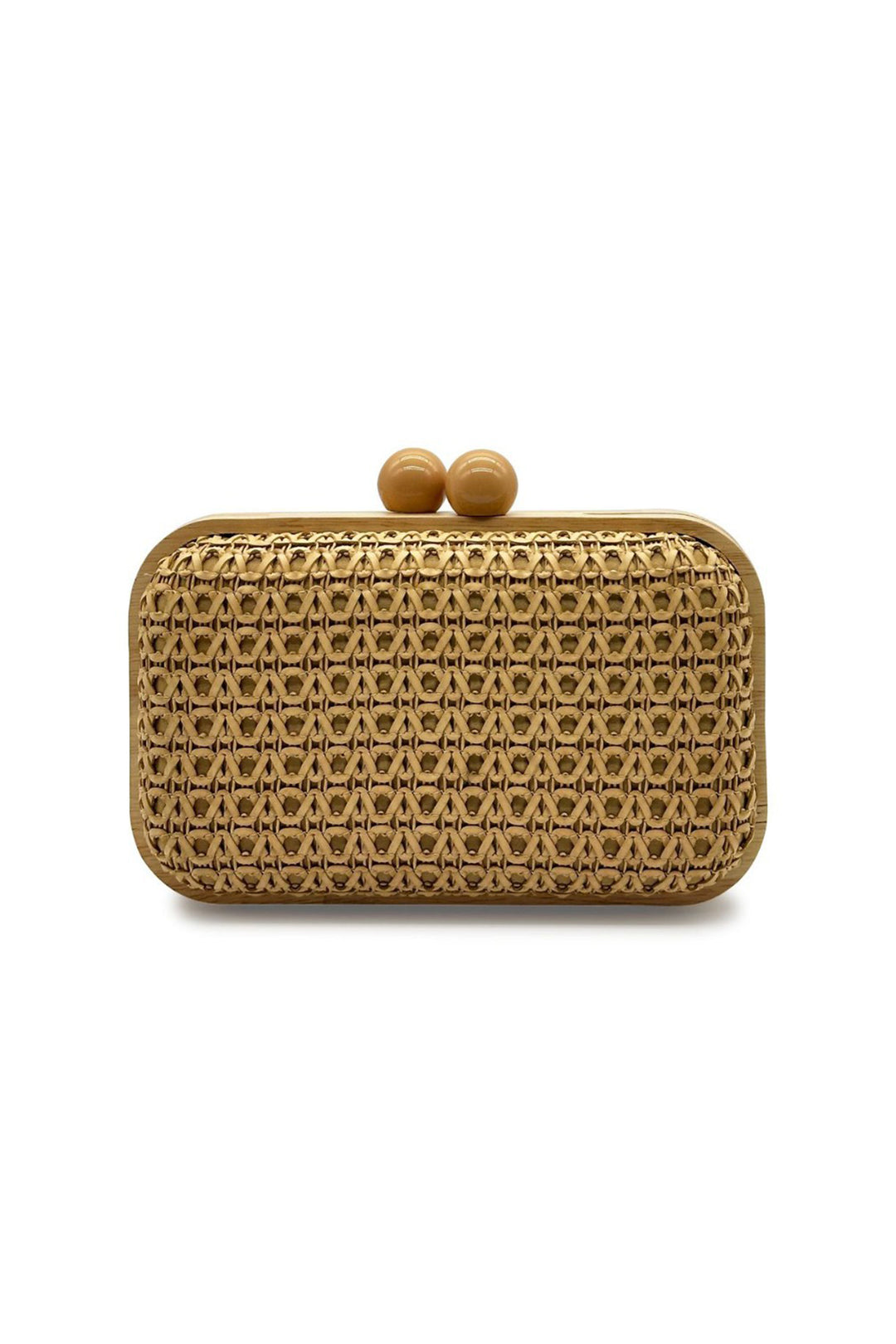 Clutch aus Naturstroh mit Web-Optik - KYMA