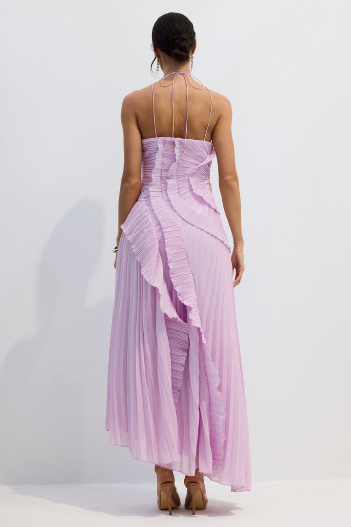Nina Midikleid mit Neckholder-Ausschnitt – Vorderansicht - KYMA