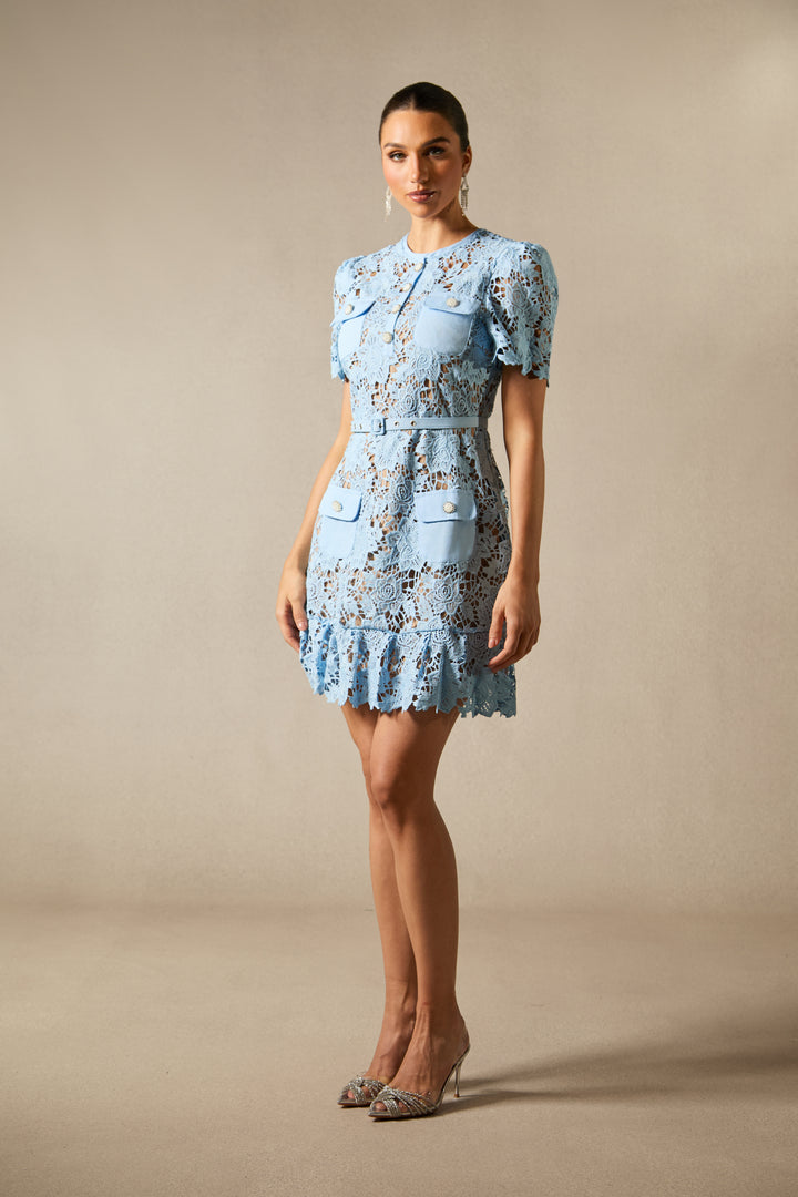 Renata Blumenspitzen Mini-Kleid – Stoffstruktur – KYMA