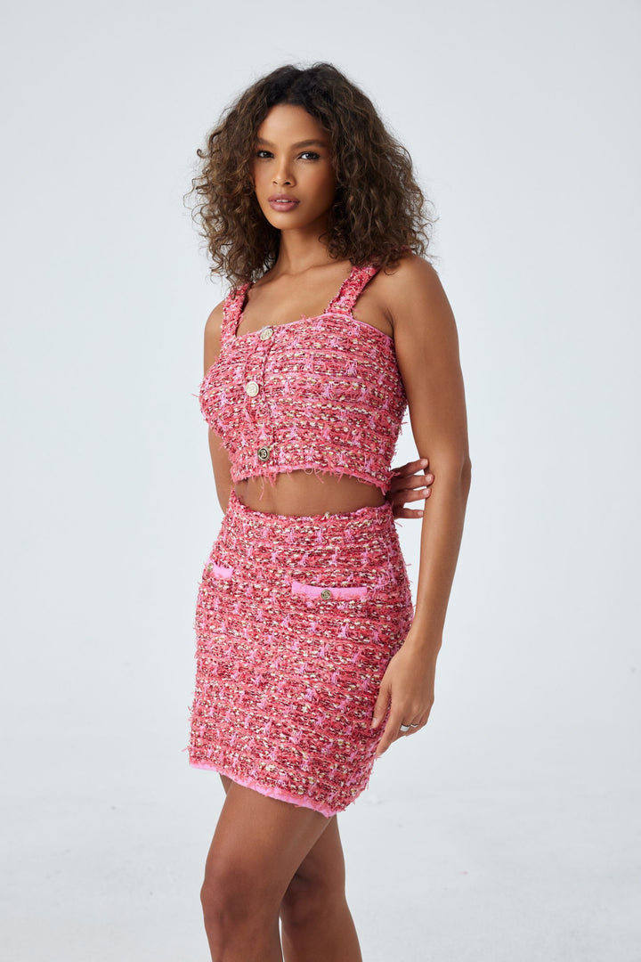 Riva Crop Top und Rock Set: Strukturiertes Garn – KYMA
