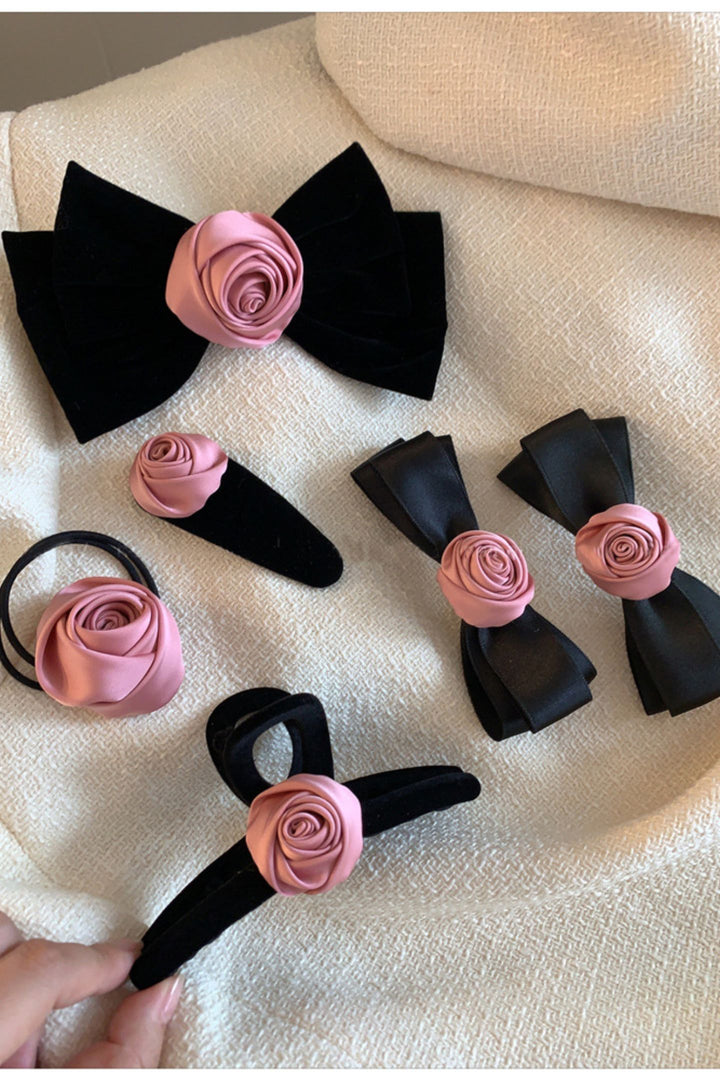 Rose romantische Satin-Schleifen Haaraccessoires – KYMA