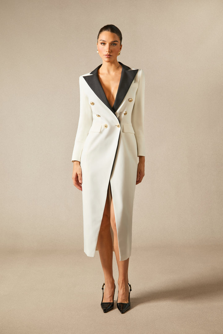 Silas Colorblock Tuxedo Maxi Blazer Kleid - KYMA