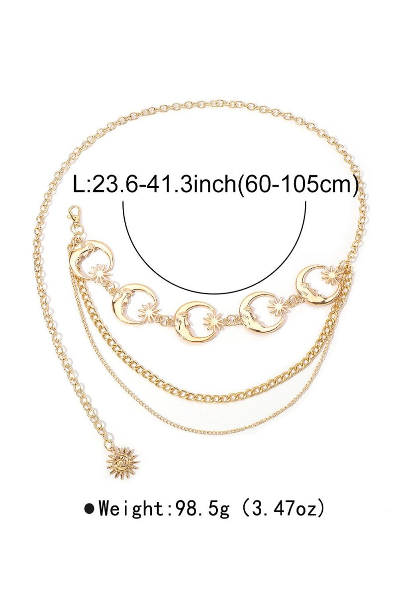 Taillenkette mit Mond und Sternmotiv, Kyma, Teilansicht