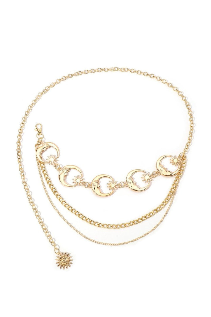 Taillenkette mit Mond und Sternmotiv, Kyma, Detailansicht