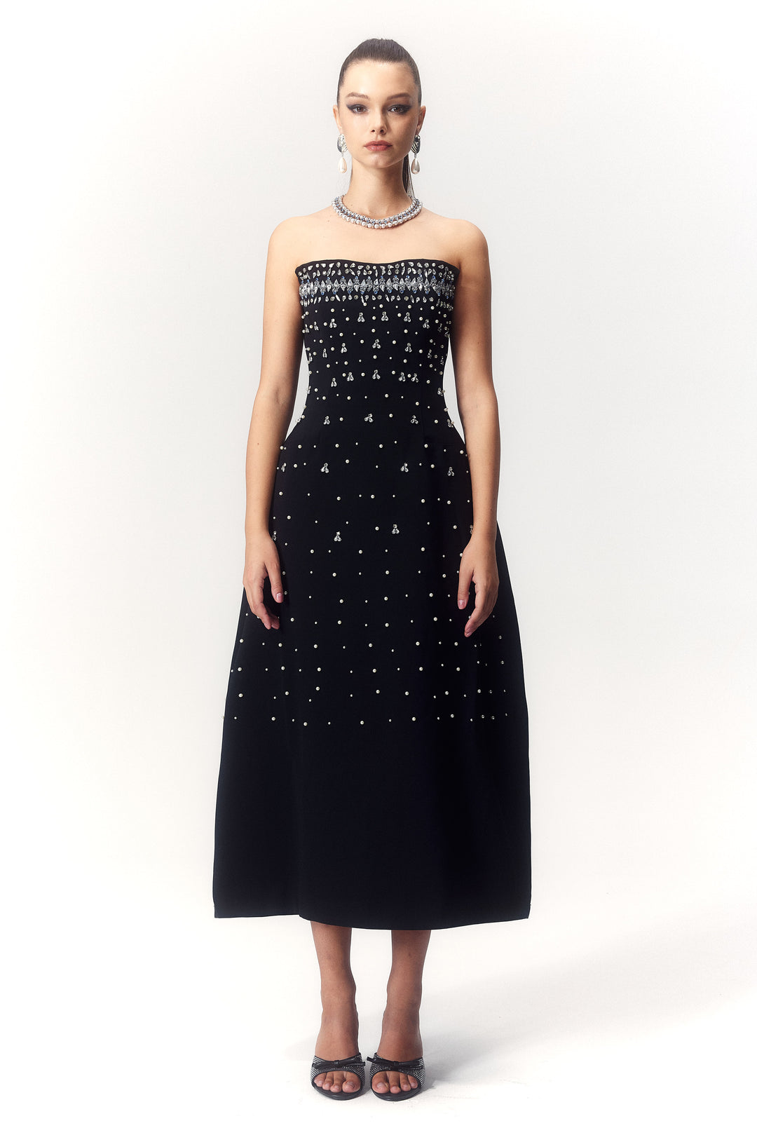 Verna ärmelloses Kristall-Midi-Kleid - KYMA