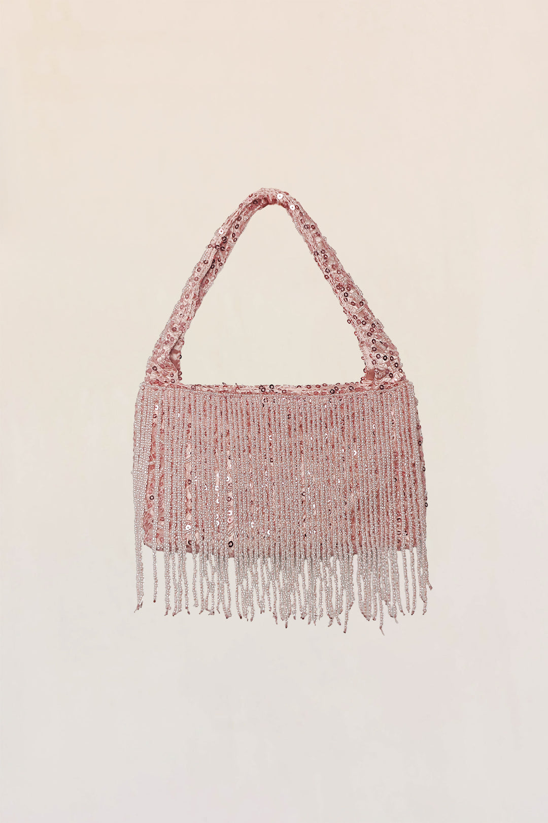 Pailletten-Fransen-Handtasche in Silber - KYMA