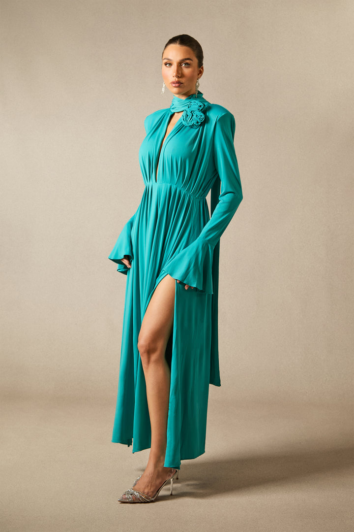 Rückenansicht Yedda Maxikleid mit Reißverschluss - KYMA