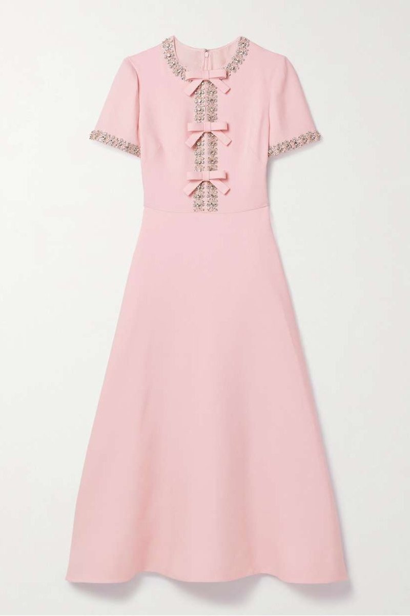 Zoe MIDI-KLEID MIT KRISTALLBESATZ UND SCHLEIFEN-DETAIL
